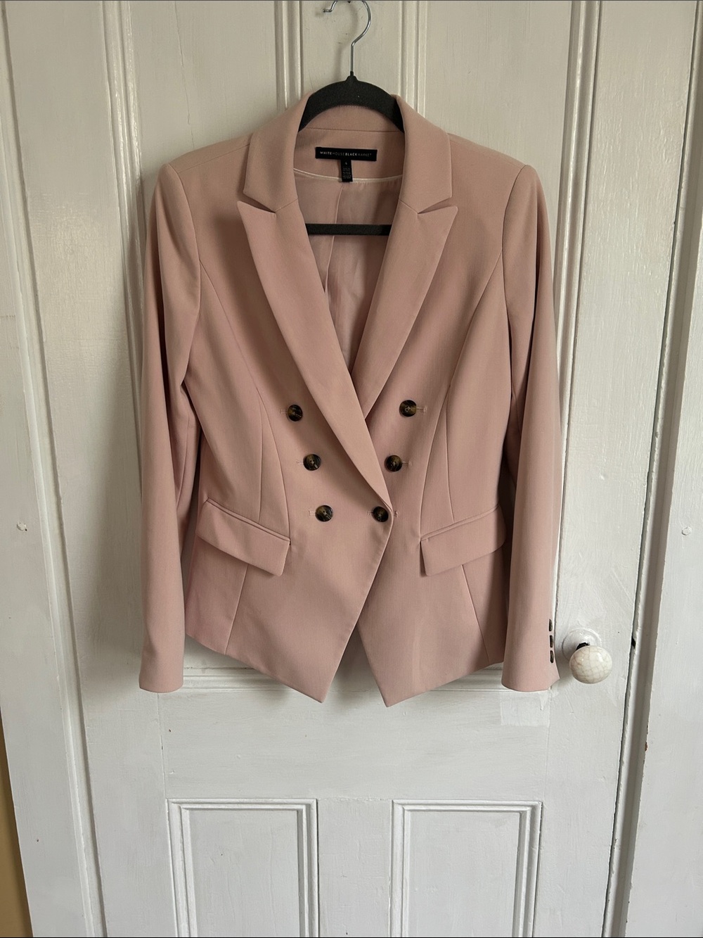 White House Black Market Double-Breasted Pink Blazer